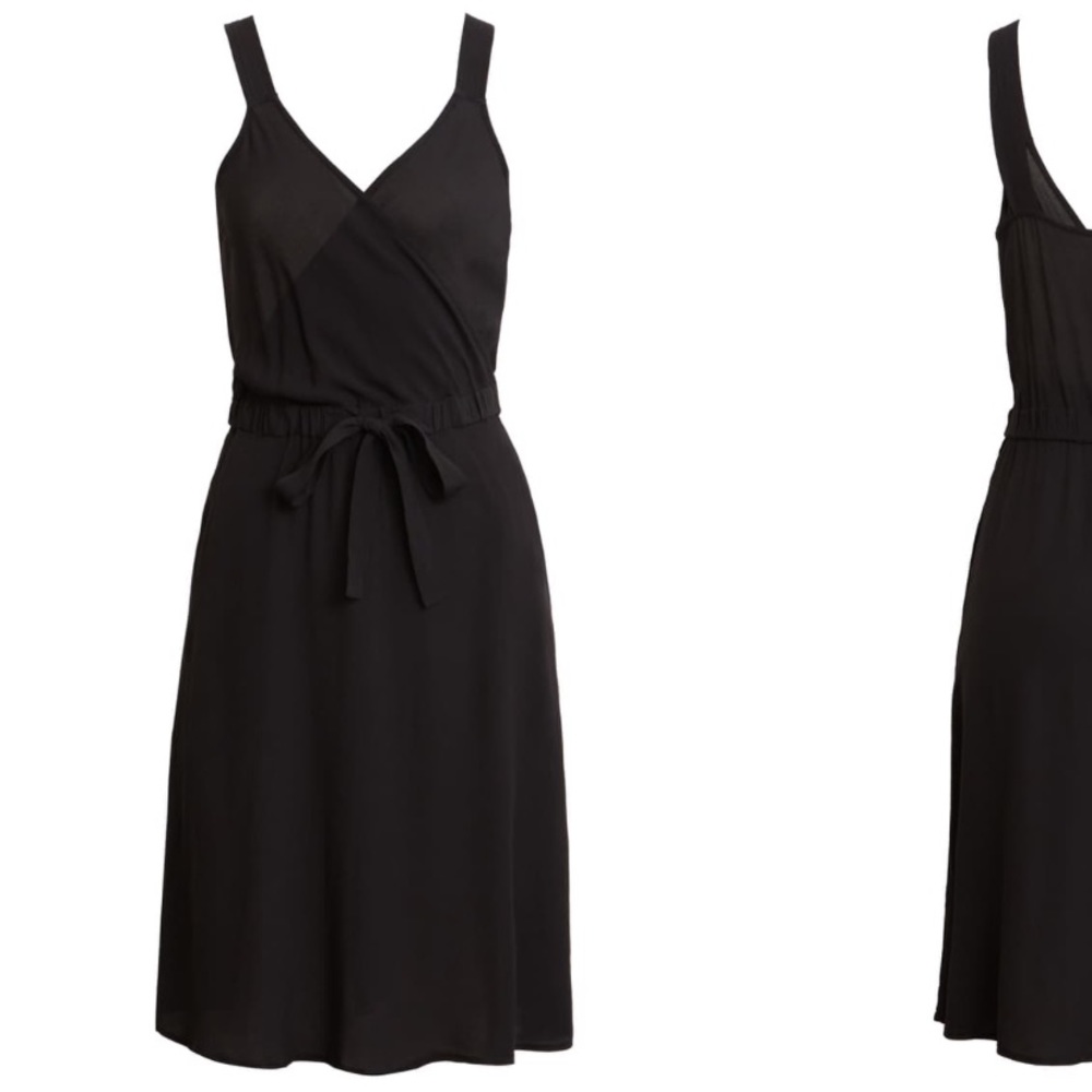 Treasure & Bond black faux wrap dress